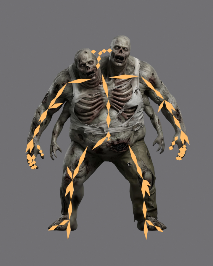 Twin zombie skeleton