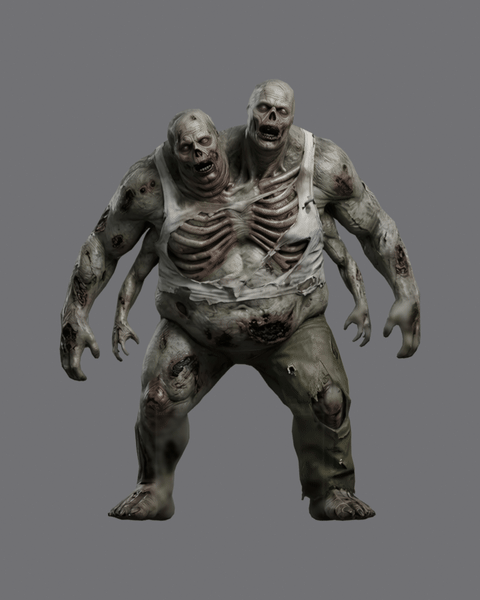 Two-headed zombie turning